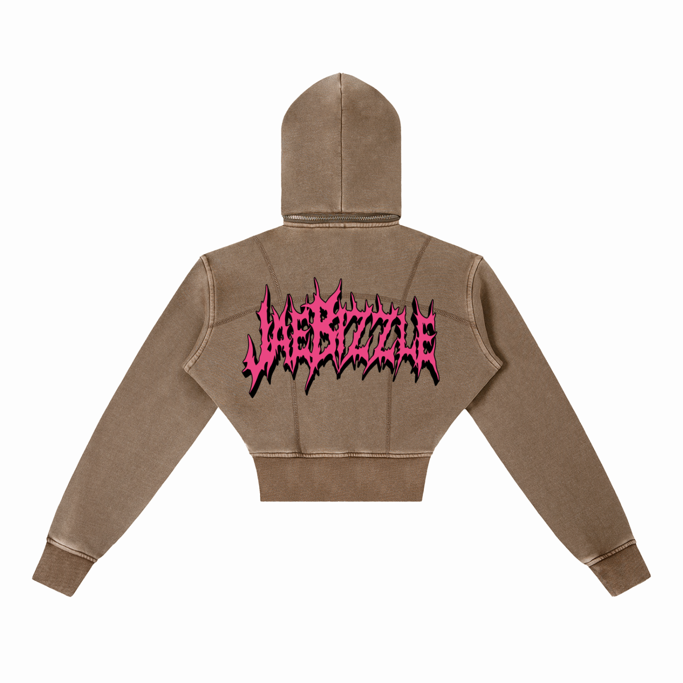 Vintage Washed Cropped Fleece Hoodie