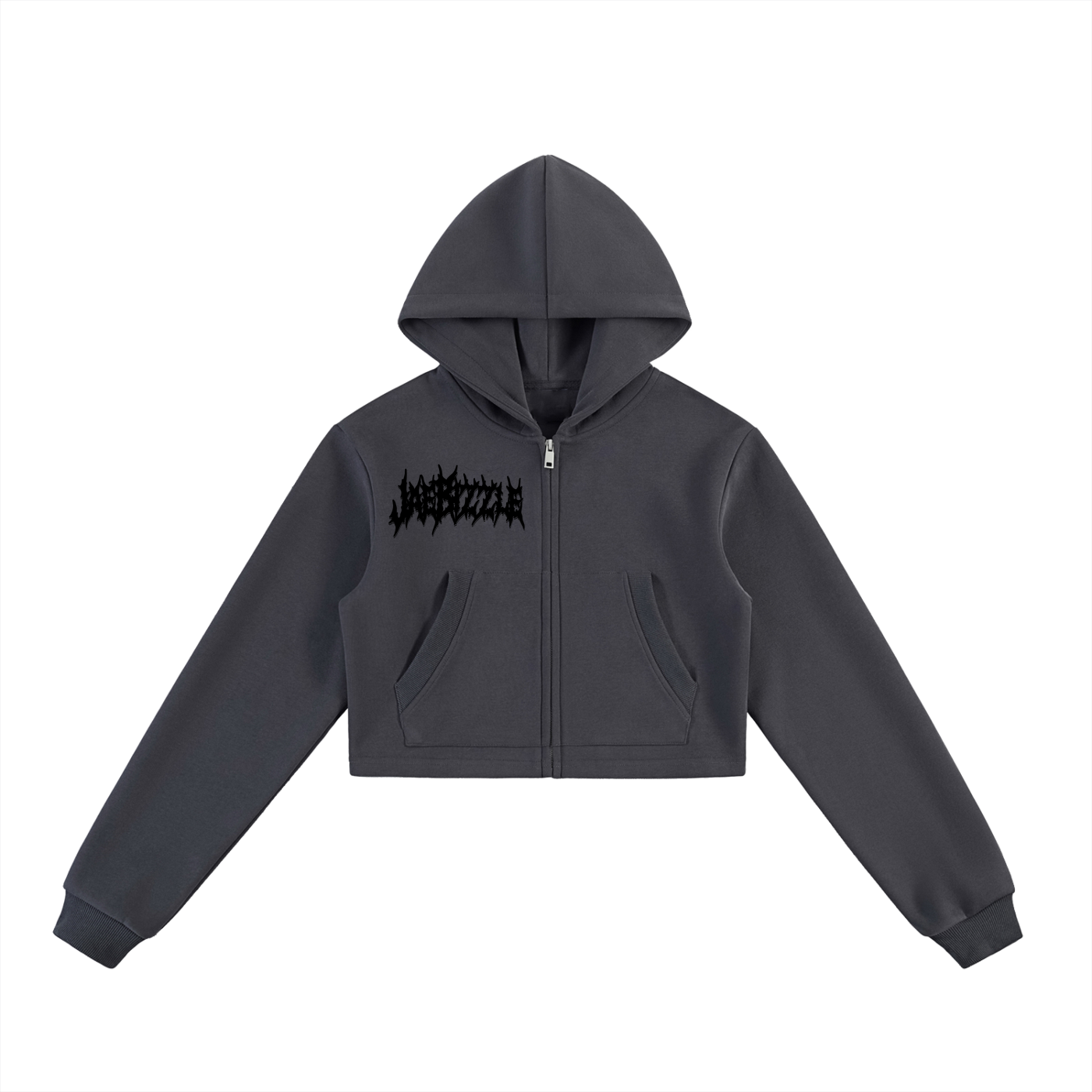 Essential Cropped Zip-Up Hoodie